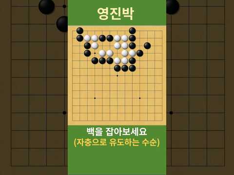 (자충으로 유도하여) 백을 잡아보세요  #바둑 #사활 #<strong>묘수</strong>