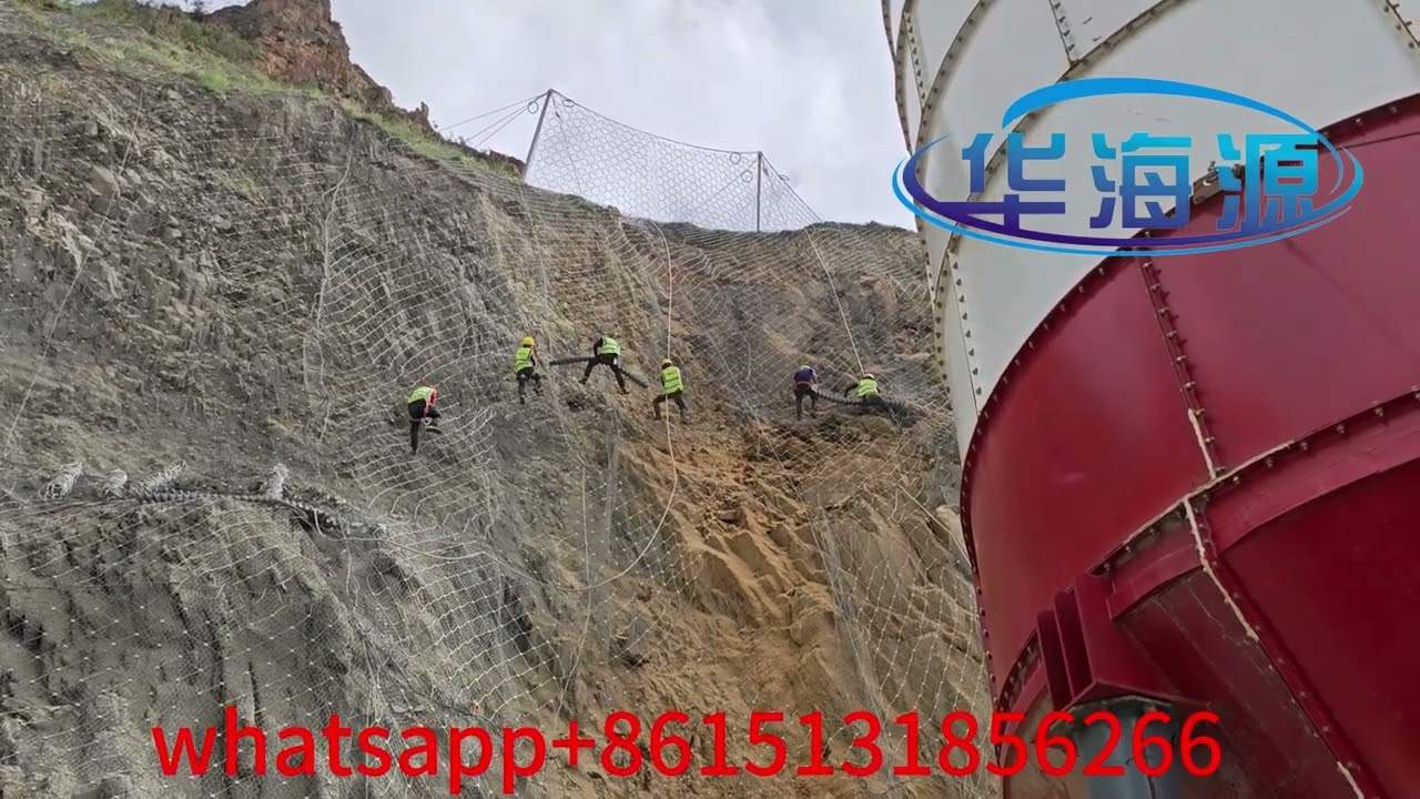 rockfall netting , rockfall barrier install~slope protection