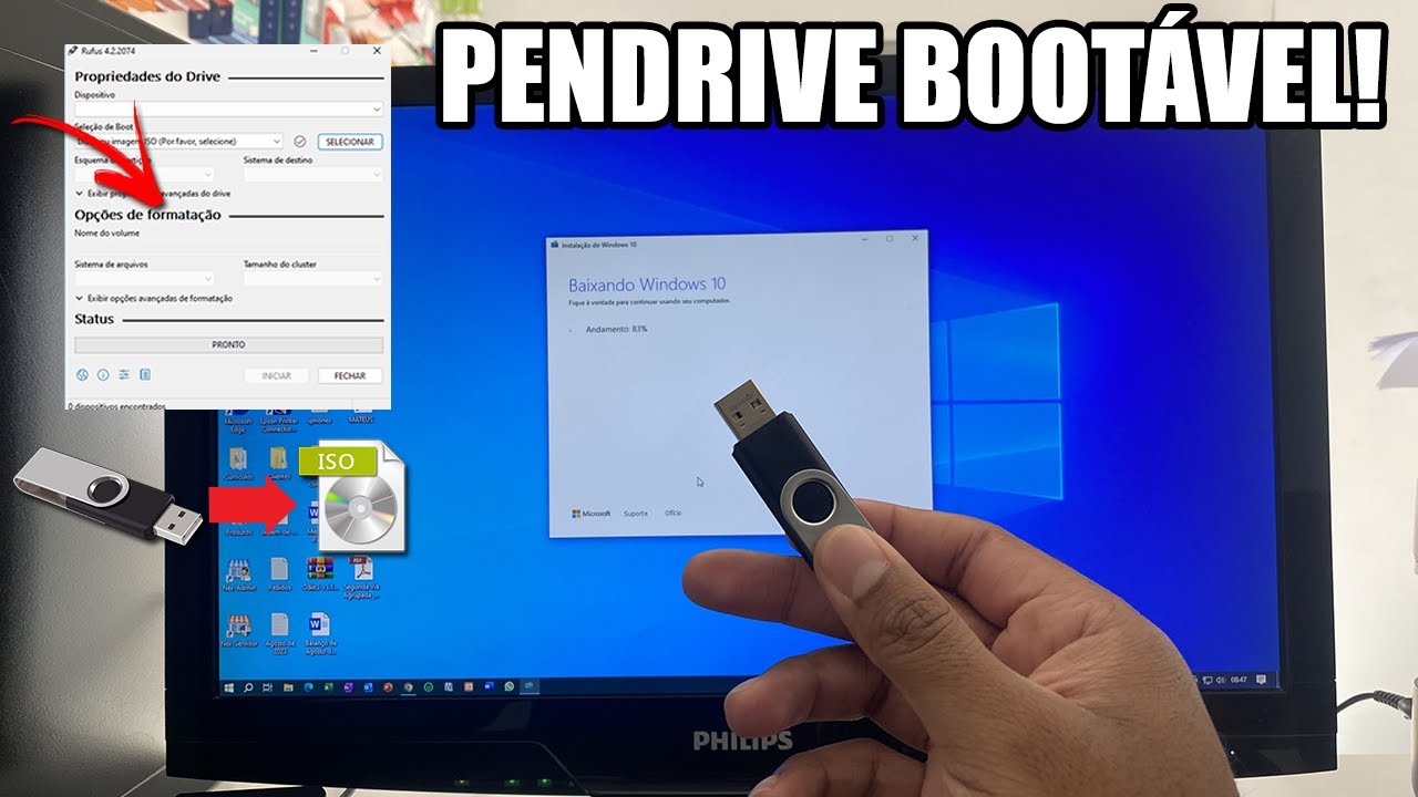 Agora ficou FÁCIL de Criar Um PENDRIVE BOOTÁVEL Do Windows 10 sem ERROS ...