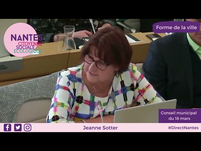 Intervention de Jeanne Sotter, lors du conseil municipal du 18 mars