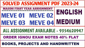 MAEOH Solved assignment 2023-24 /  MAEOH Solved Assignment English / Meve 01, 02, 03, 04 Assignment