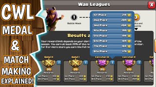 CWL Medal Distribution Explained with MatchMaking & many more | Clash of Clans