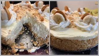 No Bake Banana Pudding Cheesecake w/ Nilla Wafer Crust