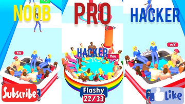 NOOB Vs PRO Vs HACKER HOTTUB RUN #hottubrun#games #mrgames