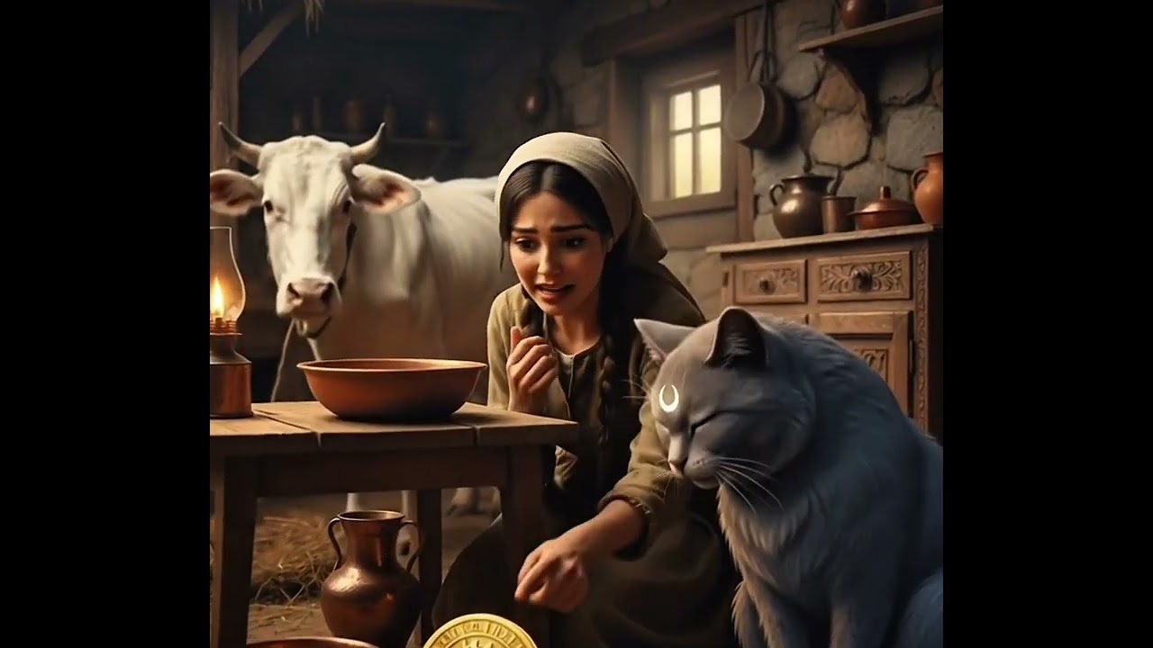 قصة بائعة الحليب والقطة التي كانت تشرب دائمًا من إنائها وتضع مكانه قطعة نقدية ذهبية!!