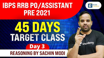 2:00 PM - IBPS RRB PO/Clerk Pre 2021 | 45 Days Target Class | Reasoning by Sachin Modi | #3