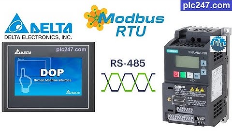 Delta HMI "Modbus RTU" Siemens Sinamics V20 Tutorial