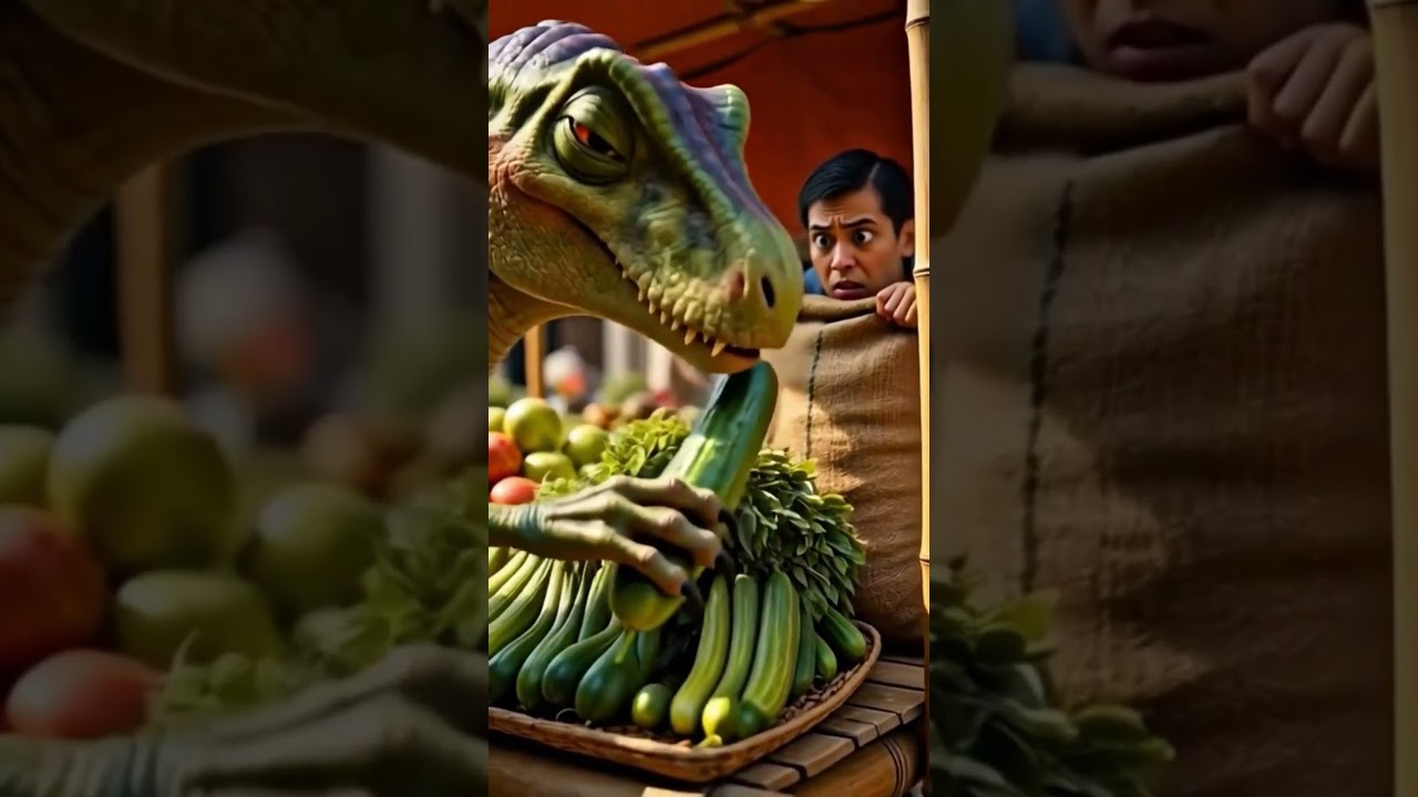 বাংলাদেশের বাজারে ঢুকলো কিউট T-Rex ডাইনোসর!  Cute T-Rex Dino in Bangladesh Vegetable Market!
