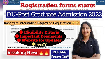 Breaking News🔥🔥 DUET-PG 2022 Entrance Form Out-How to fill ? Get the complete information #duet2022