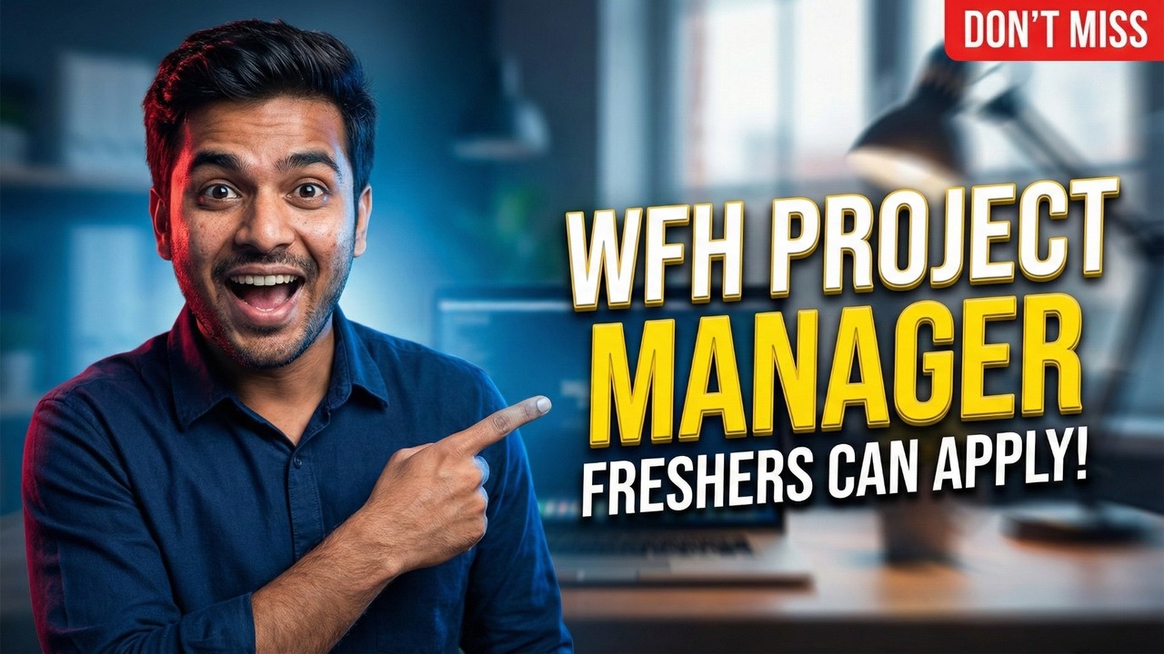 Project Manager | Work From Home Jobs 2026 | Freshers Can Apply | #wfh ...