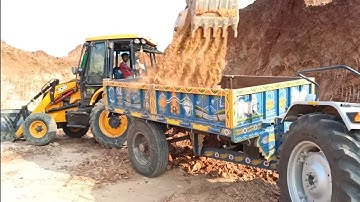 New JCB 3Dx backhoe loading Mud in mahindra tractor | JCB tractor video | jcp tractor cartoon