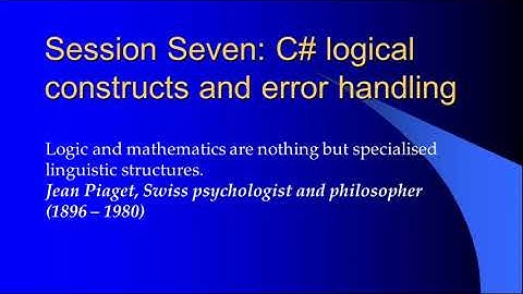 ASP.NET 4.0 Essential Skills Session Seven Introduction