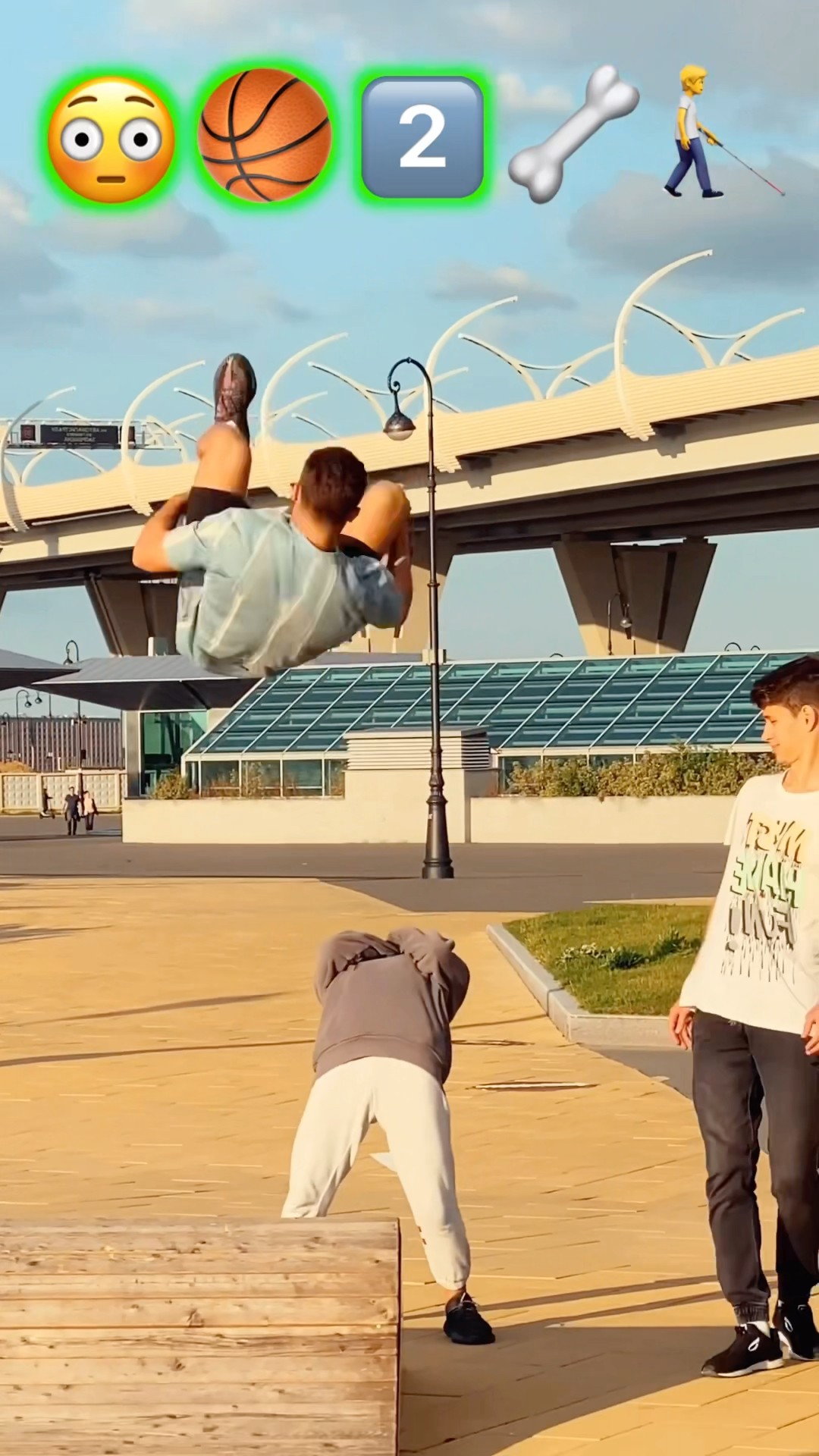Stunts with Emojis pt.69??#kiryakolesnikov #prank #funny #comedy #stunt #parkour #flip