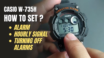 Casio W-735H Setting (and Turning Off) Alarm, Hourly Signal ( W735 W-735H )