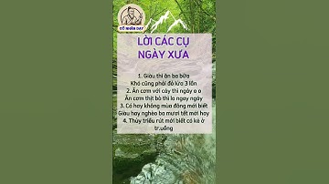 Lời của các cụ ngày xưa #cổnhândạy #cuocsong #baihoccuocsong #trietlycuocsong