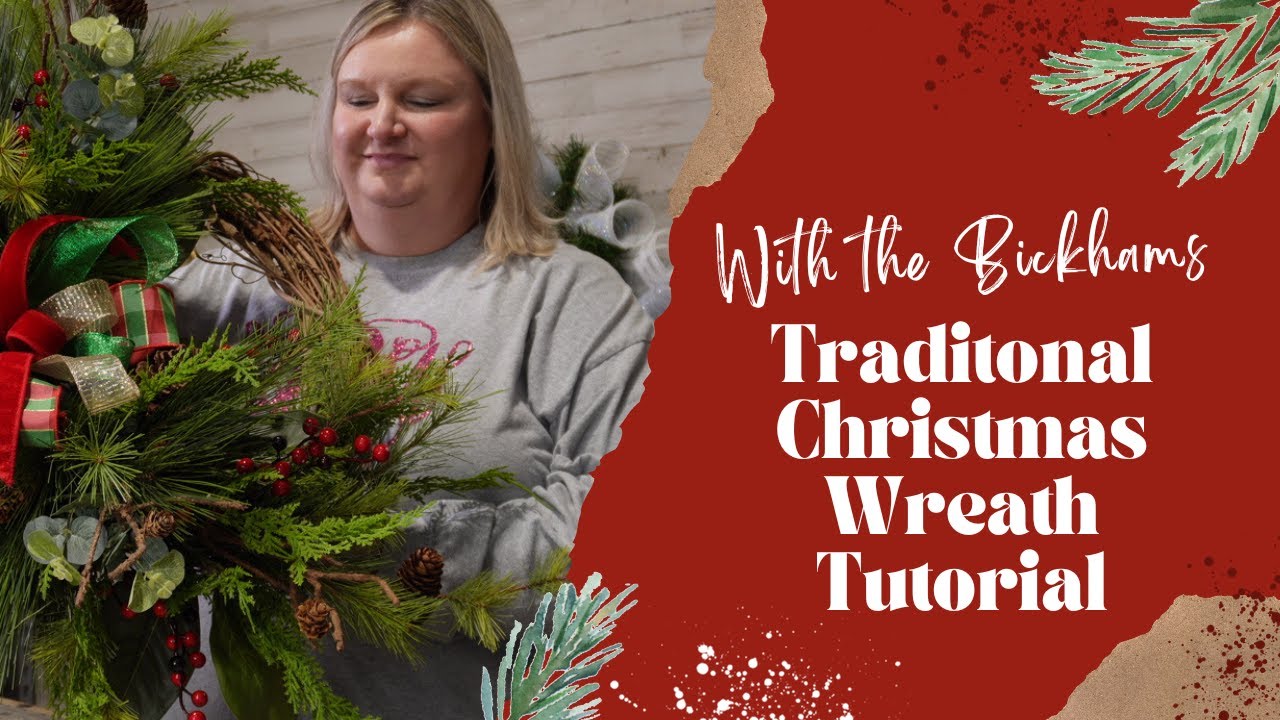 Traditional Christmas Wreath Grapevine Rustic Woodland Winter Wreath decor for your front door