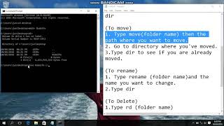 Create, Move, Rename, Delete and Copy the File using DOS