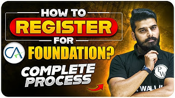 How to Register For CA Foundation | CA Foundation Registration Complete Process | CA Wallah by PW