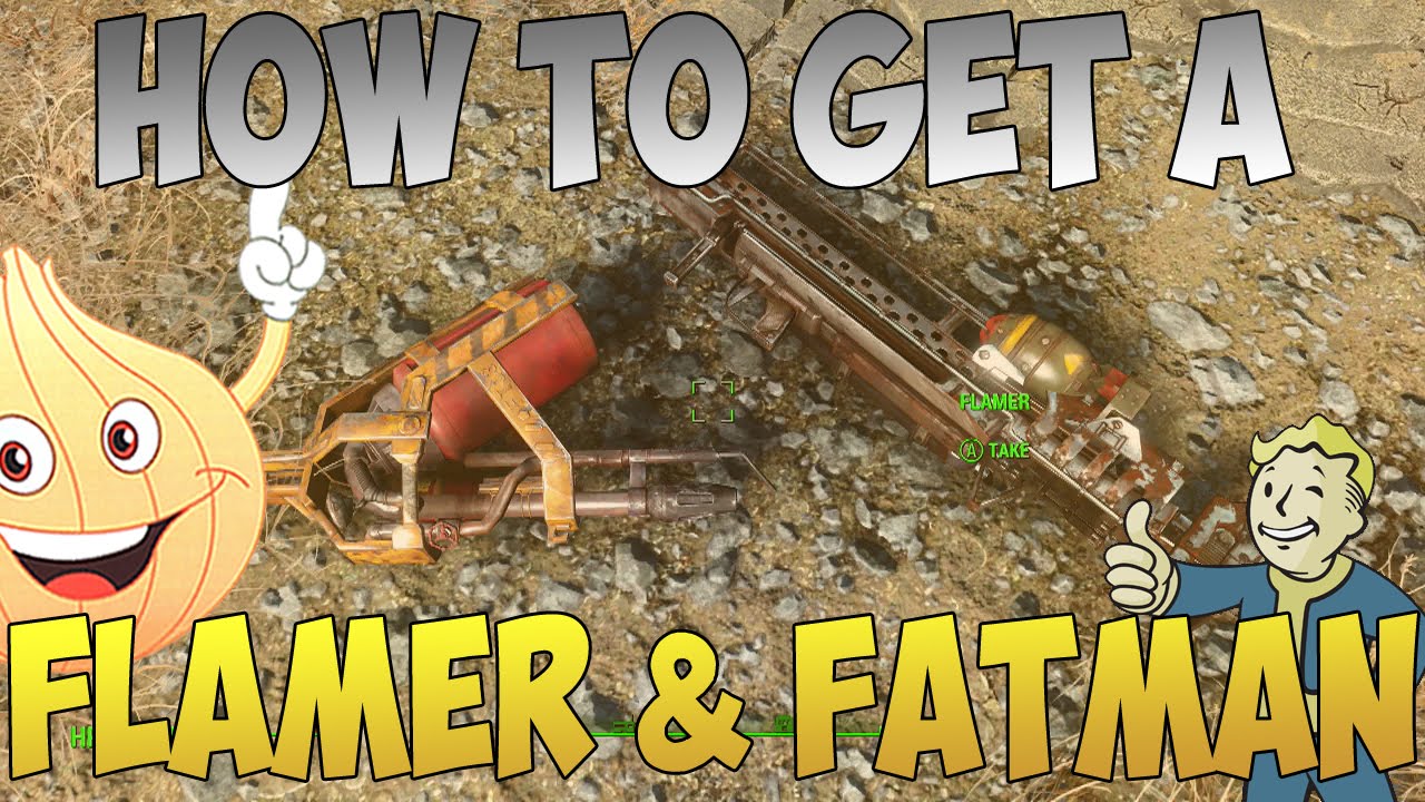 Fallout 4: How To Get a Fatman & a Flamethrower For Free | Secret Location | No Caps Required