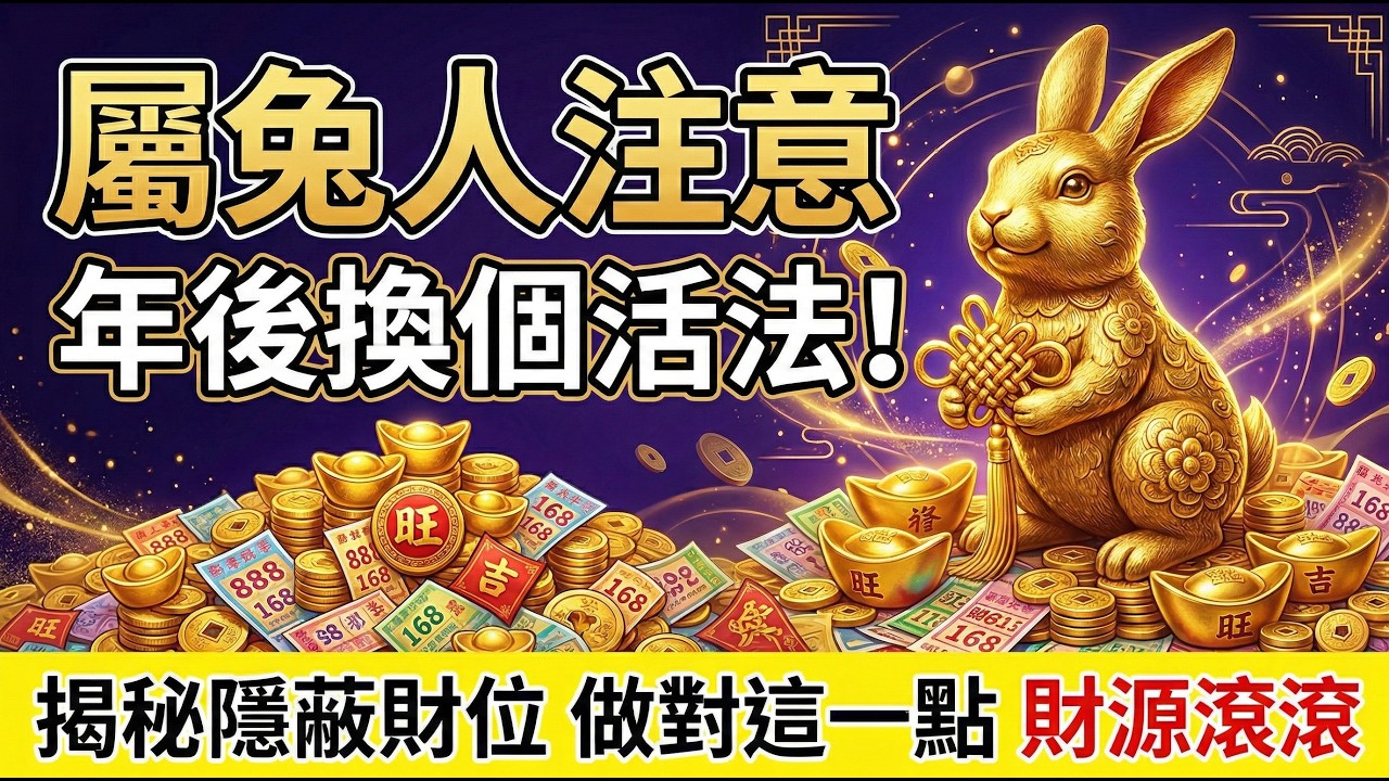 【天機】為什麼屬兔的你年後一定要換個活法？揭秘屬兔人的隱藏財位，做對這一點，財源滾滾來！#屬兔2026運勢 #2026生肖兔運勢 #財位 #招財 #風水 #轉運 #開運 #財富 #生肖兔 #屬兔