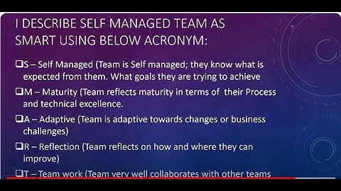What is a SMART Team | Scrum Self Organised Team |Agile Self Managed team | SAFe Agile teams #scrum