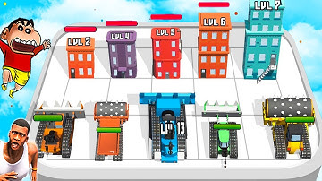 SHINCHAN NOOB vs PRO vs HACKER in Dozer Merge Demolition with FRANKLIN & CHOP | DREAM SQUAD