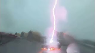 BYD Song Plus EV struck by lightning while driving
