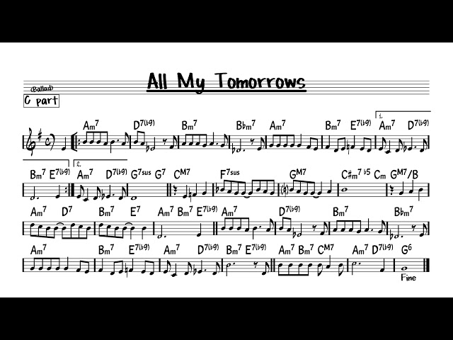 All My Tomorrows - Play along - C version - YouTube