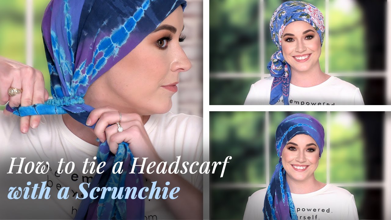 How To Tie A Headscarf With A Scrunchie | Using A Square and Rectangle ...
