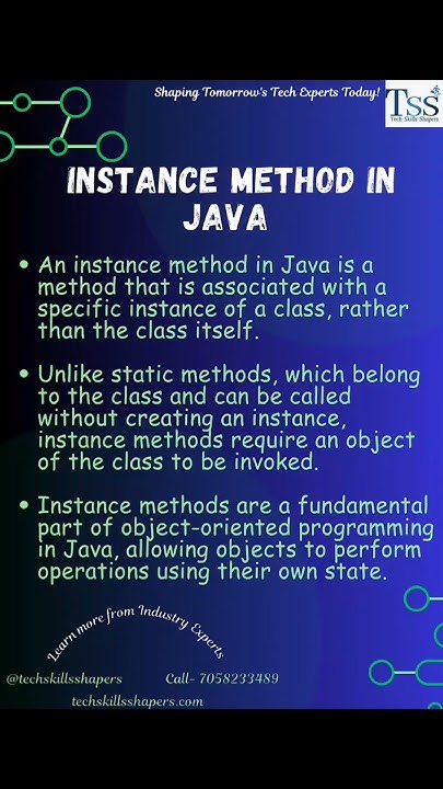 Instance Method In Java #java #javatutorial - YouTube