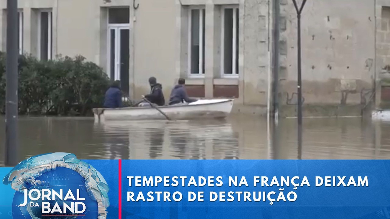 Tempestades causam alagamentos e caos na França | Jornal da Band