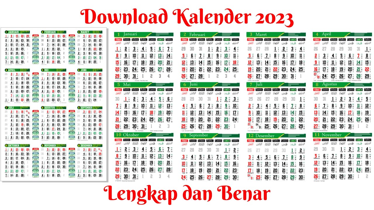 Download Kalender 2023 Lengkap Masehi Hijriah Dan Jawa Format Cdr Dan