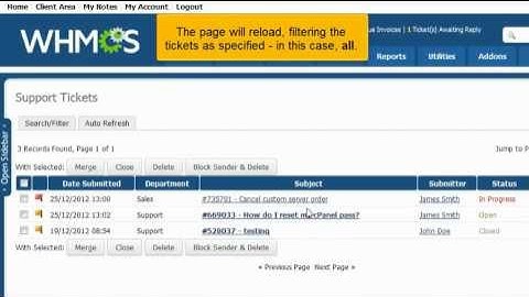WHMCS Management Tutorial 11 - How to manage support tickets