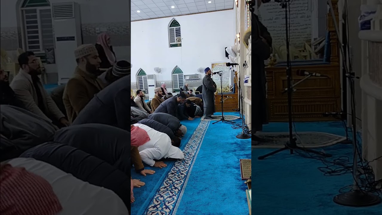 صلاة قيام الليل في جامع المفتي في حي تموز في مدينة الموصل الامام الشيخ الدكتور ابراهيم خليل العبيدي 