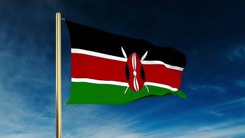 4K Kenya flag slider style. Waving in the wind with cloud background animation Stock video
