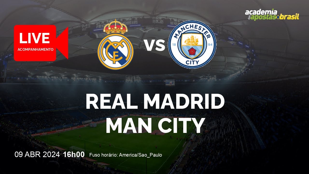 REAL MADRID X MAN CITY AO VIVO | EUROPA - LIGA DOS CAMPEõES DA UEFA ...