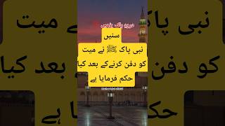 Nabi Pakﷺ Ne Maiyat Dafan Karny k bary mein Kya Farmaya hey Sunein.