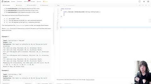 WALKTHROUGH - LeetCode 1041. Robot Bounded In Circle