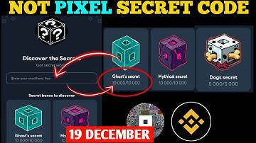 Not Pixel Code 19 DEC | Not Pixel Secret Word Today | Not Pixel Secret Code | Not Pixel New Update