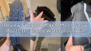 Review FREE SOLDIER Mens Snow Boots Insulated Waterproof Winter Shoes Nonslip Outdoor Footwear with