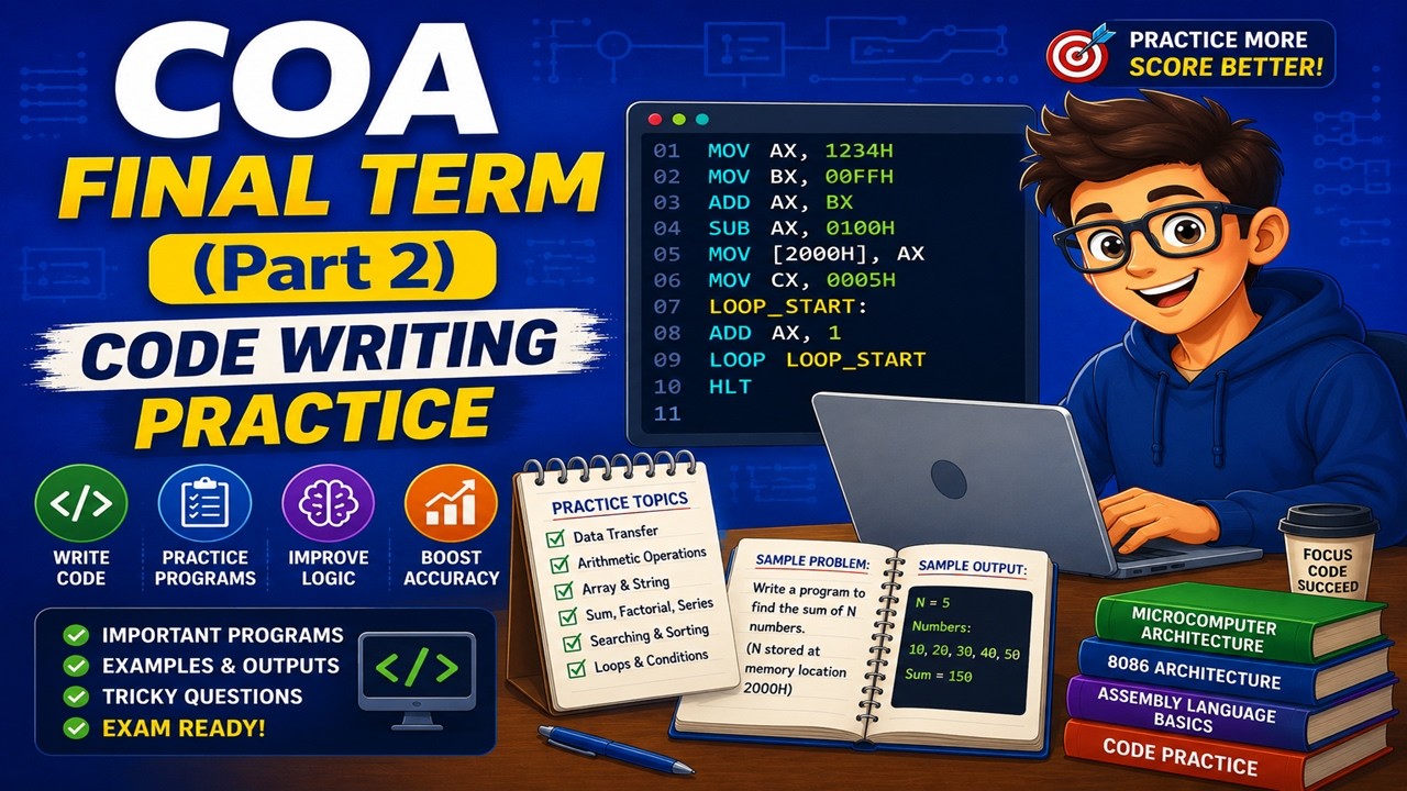 COA Final Term (Part 2) — Code Writing Practice - YouTube