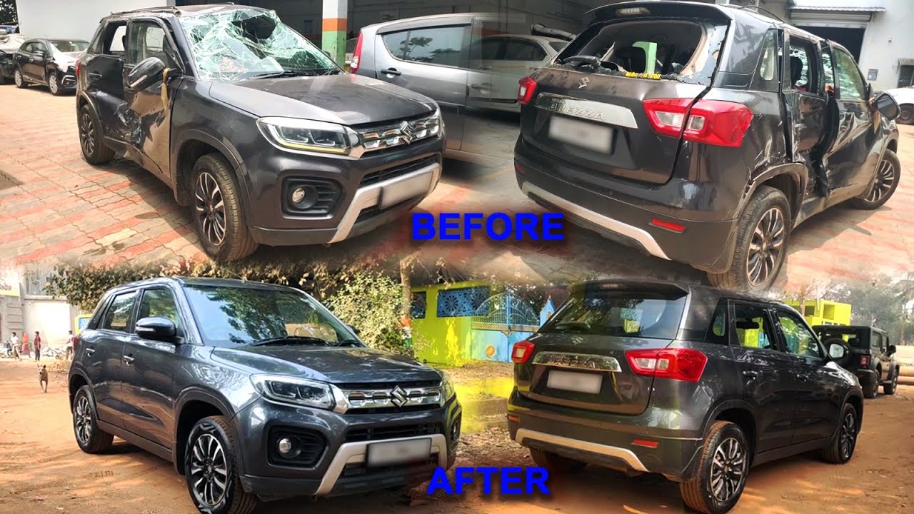 Accidental Brezza | Complete Full Restoration Work | Before & After