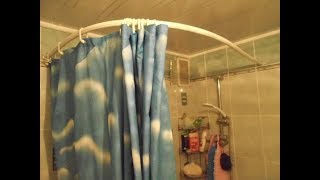 Как сделать.Овально изогнутый карниз для шторы сидячей ванны.  Как установить шторку в ванной.