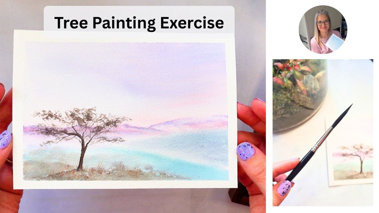 🌳 Нарисуйте красивое дерево за 10 минут | Простой урок по акварельной живописи