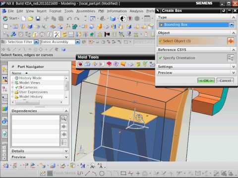 NX Mold Wizard 8.0 - Replace solid box.avi