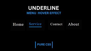 Create Underline Link Hover Effect  | CSS Menu Hover Effect |  Pure CSS