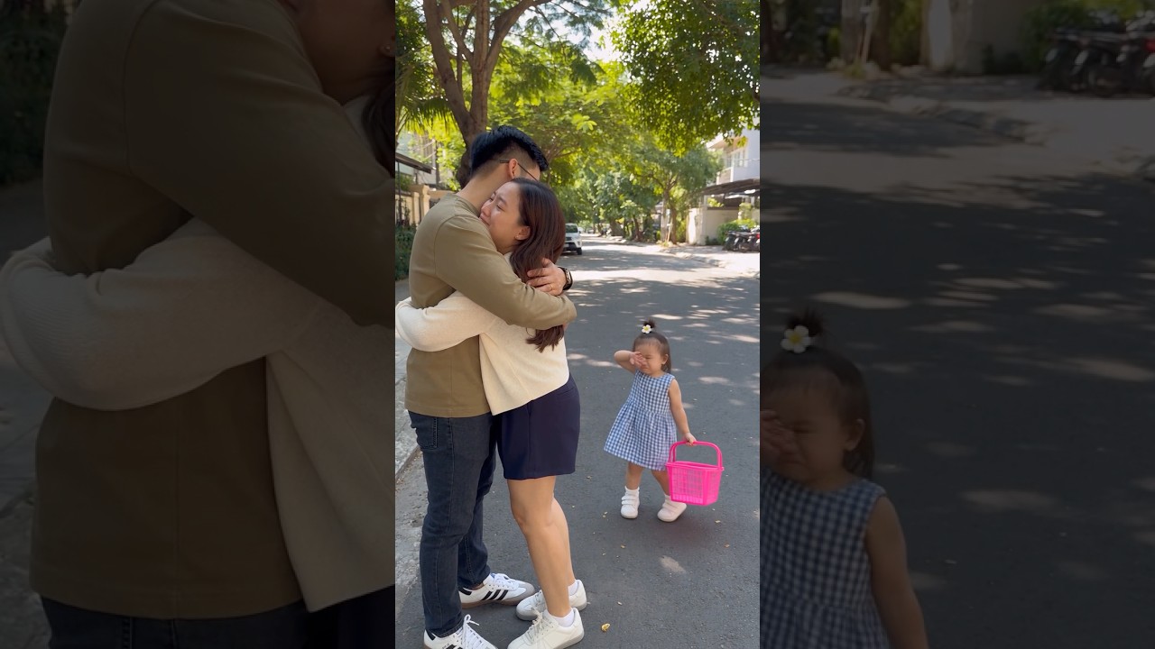 The Heartbreak:  Baby Reaction to Her Parents Hugging  😅🥺 #shorts