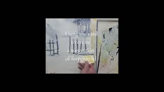 Watercolour painting using a toothbrush and card ♡