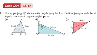 Latih diri 13.1c No2 | Matematik Tingkatan 1 Bab 13 Teorem pythagoras | Buku Teks