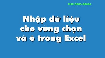 Hướng dẫn sử dụng Excel 2016 | Bài 8: Cách nhập dữ liệu theo vùng và ô | VDQ